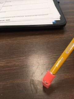Cap eraser bending with use.
